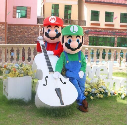 Super Mario Mascot Costume Cosplay Party Fancy Dress Brothers Suits Adult Size image 3