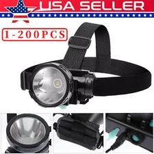 Led Headlight Miner Mining Lamp Torch Camping Fishing Bright Rechargable Light