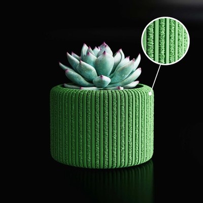 Green Textured Ceramic Succulent Planter Pot Home Decor