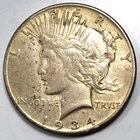 1934 S Peace Silver Dollar - VF !!