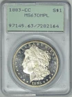 1883-CC  PCGS  MS63  DMPL  *  RATTLER  *  Toned Reverse  *  #7282164