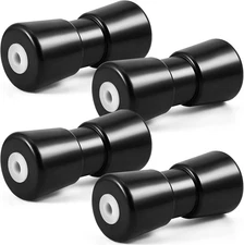 NEW 4PK Heavy Duty 8 Inch Width Boat Trailer Black Molded Rubber Keel Bow Roller
