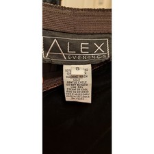Alex Evenings Rare Vintage Brown Velvet Wide Leg Slacks Dress Pants Womens Small
