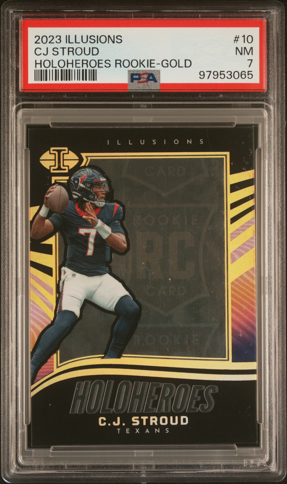 CJ Stroud Panini Illusions Holoheroes Rookie #10 Gold
