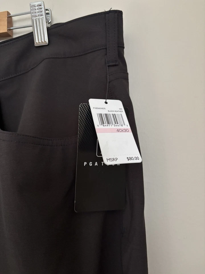 PGA Golf Pants 4Way Stretch Mens 40X30 Flat Front Outdoor Casual Performance NWT - Image 3 of 4