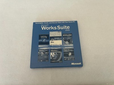 Vintage Microsoft Works Suite 2005 CD Set Factory Sealed with Product Key#