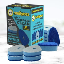 Smilyeez Blue Non-Scratch Sponge Refill for use with Dish Daddy® – (10 Pack)