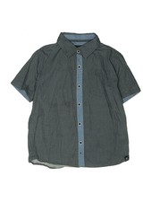 Kenneth Cole Boys Gray Short Sleeve Button-Down Shirt 6