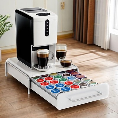 White K Cup Coffee Pod Holder Drawer Organizer 30 Pod Capacity Countertop
