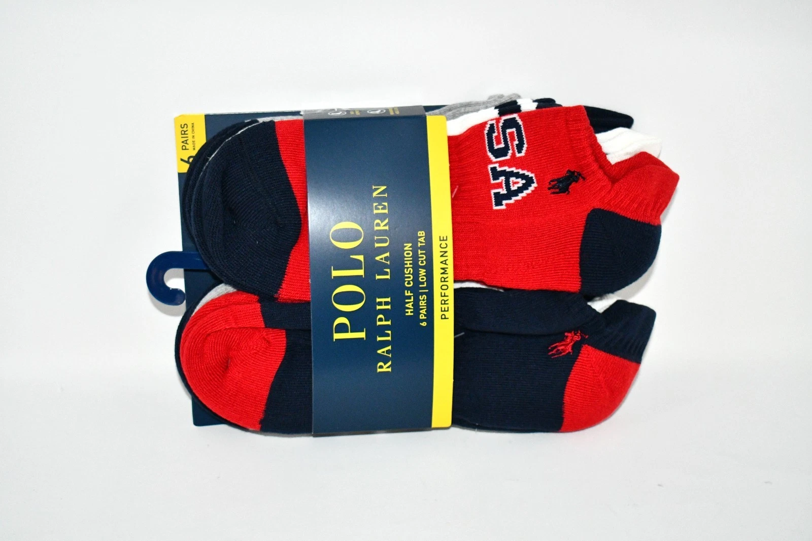 Polo Ralph Lauren Low-Cut Socks 6-Pack #827591PK3 NWT