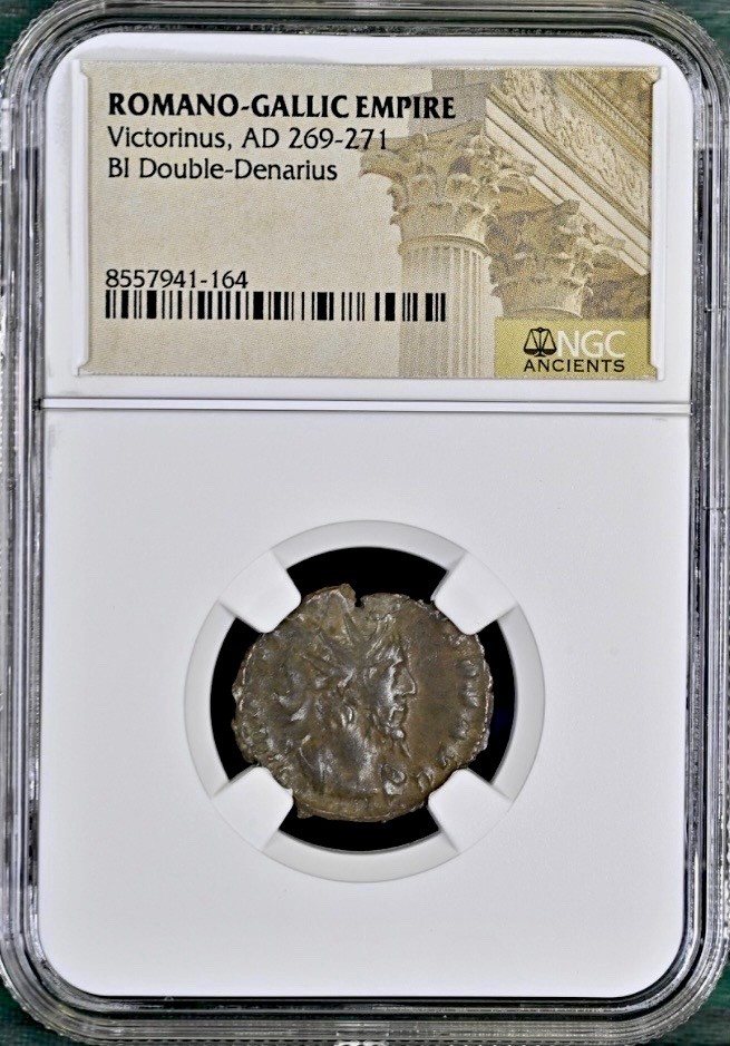 Roman Emperor Victorinus 269AD-271AD NGC Ancient Coin Genuine Double Denarius