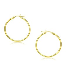 14k Yellow Gold Polished Hoop Earrings 2x30mm 