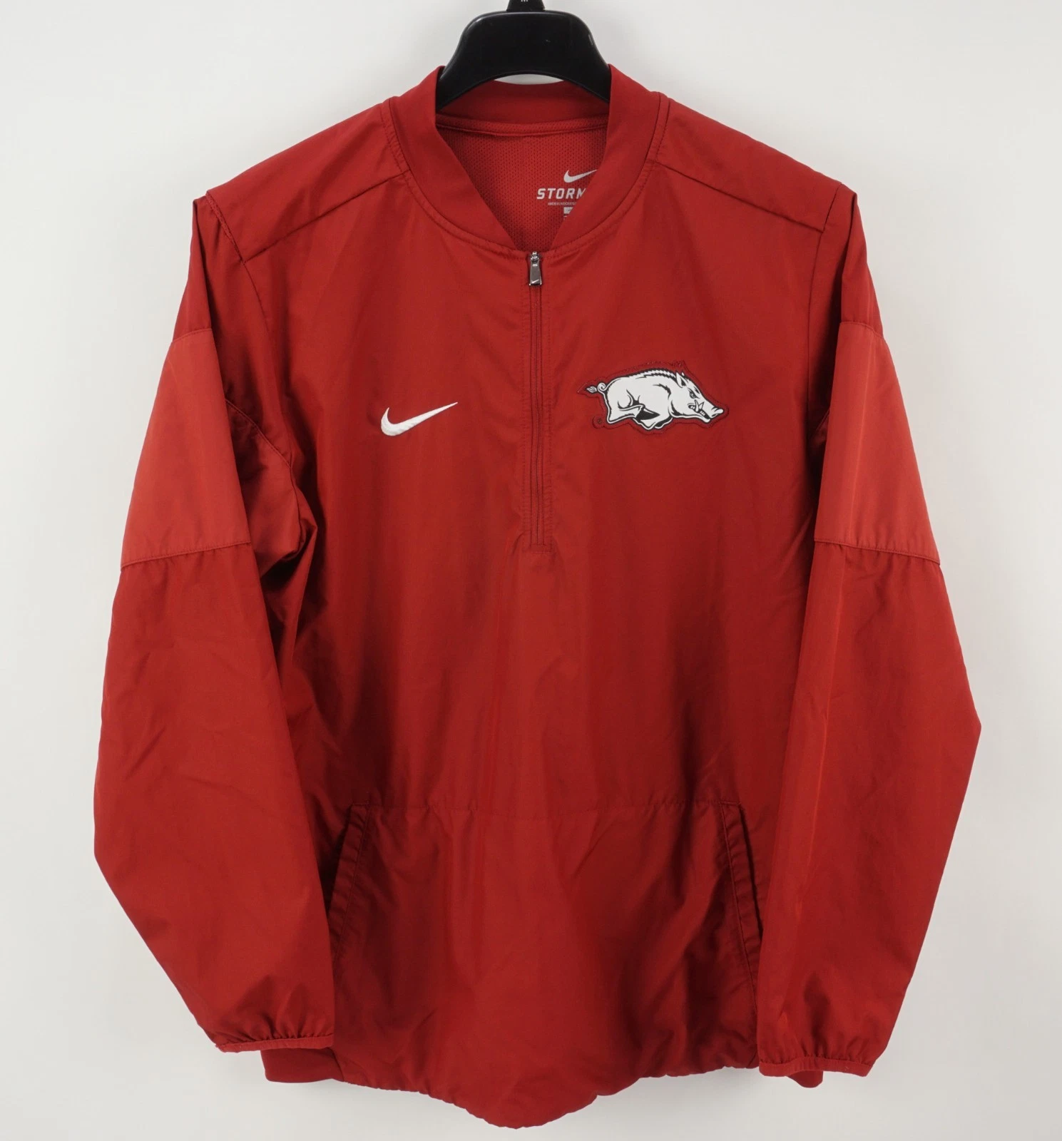 Nike Storm-Fit Woven Full Zip Windrbeaker Jacket Men's Large Red Razorbacks