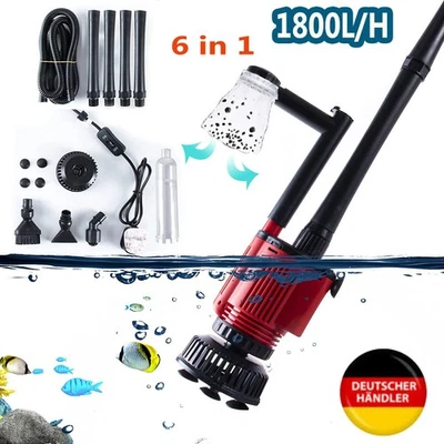 MARKENLOS 6-in-1 Elektrisch Aquarium Mulm sauger Reiniger Sand Kies Fischbehälter Siphon