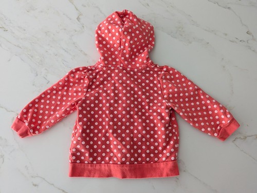 Carter's Größe: 12 Monate orange/koralle/weiß gepunktet Eule Hoodie Jacke - Bild 2 von 7