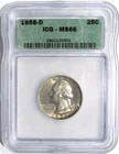 1958-D WASHINGTON Silver Quarter ICG MS 66