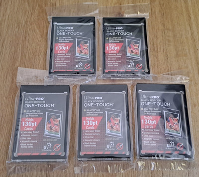 Ultra Pro 5x Black Border UV One-Touch 130pt Magnetic Trading Card Holder