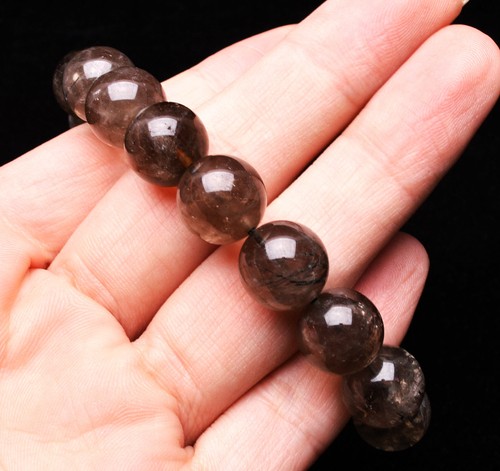 12.7mm Rare Natural Blue Rabbit hair Quartz Crystal Round Beads Bracelet AAAA - Picture 5 of 6