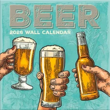 Turner Licensing,  Beer Photo 2026 Wall Calendar, 12'' X 12'', 12-Month Calendar