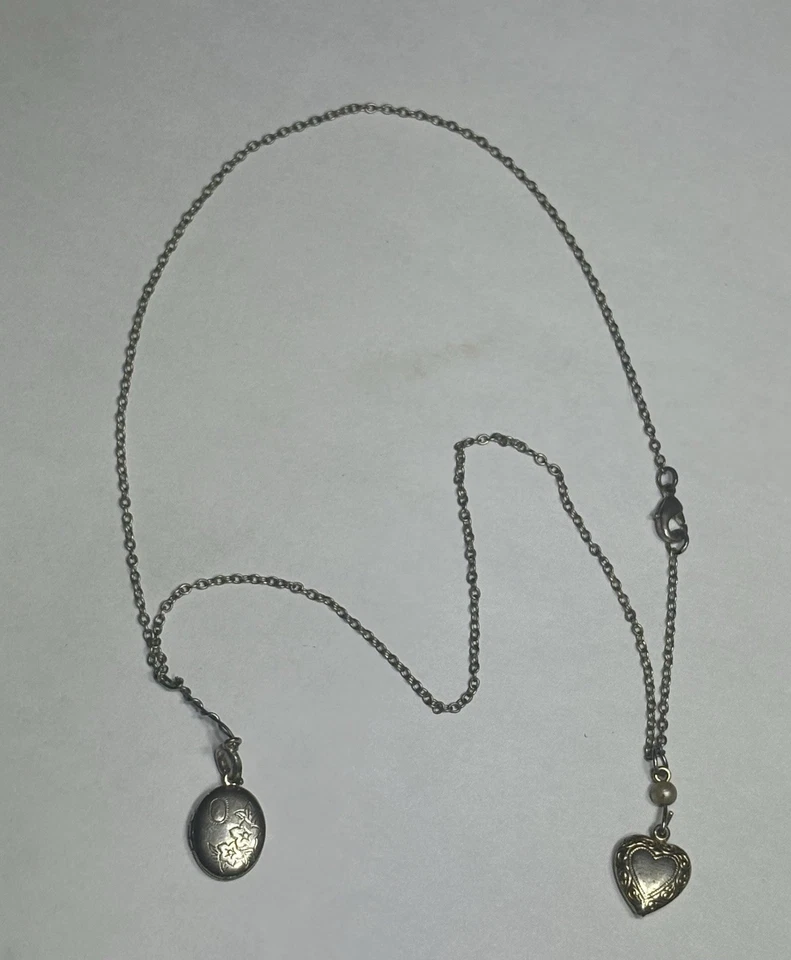 Silver Heart Pendant and oval locket - Image 2 of 4
