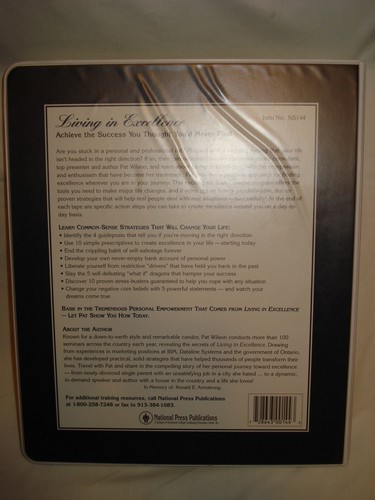 Set of 6 Cassette Tape Living In Excellence By Pat Wilson -Audio with Guidebook - Picture 3 of 5
