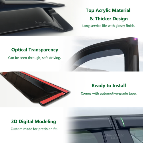 Premium Weathershields Weather Shields Window Visors for Toyota Kluger 2013-2021 - Picture 2 of 8