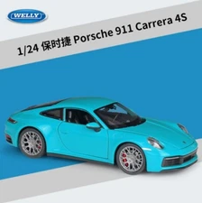 Welly 1:24 Porsche 911 Carrera 4S Model Diecast Car Vehicles New in Box