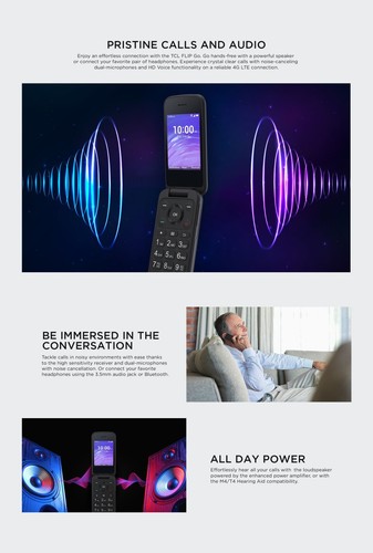 NEW! ALCATEL TCL FLIP Go 4058W 8GB AT&T T-Mobile GSM ๐ Unlocked 4G LTE - Afbeelding 8 van 8