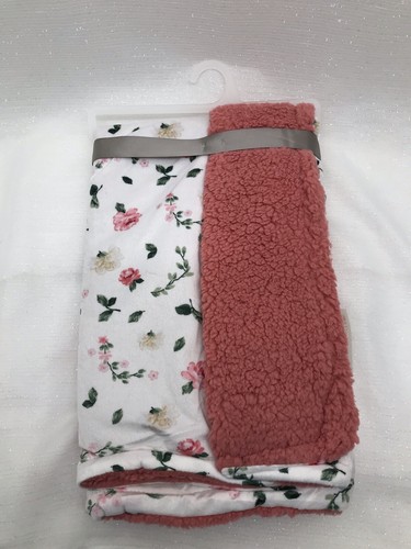 Blankets & Beyond Baby Girls Coral Pink Floral Flower Blanket Security Lovey NEW - Picture 9 of 14