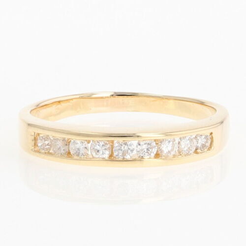.31ctw Round Cut Diamond Channel-Set Wedding Band Ring 18k Yellow Gold Size 7.5
