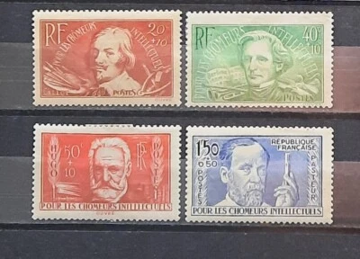France 1936 Pour les Chômeurs intellectuels n° 330 à 333, NEUFS*, Cote=35€ - Photo 1/2