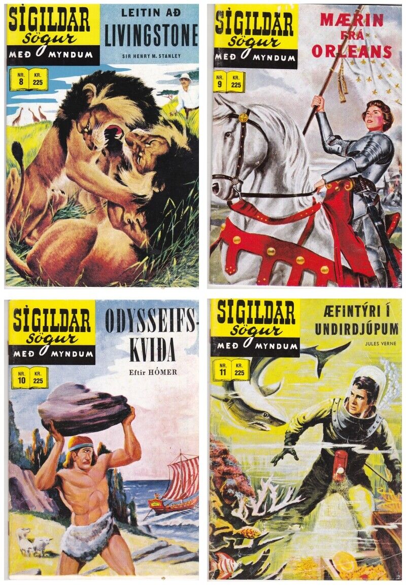 Four Classics Illustrated  -  No: 8,  9, 10 and  11  (1987) In Icelandic