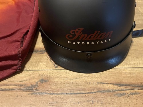 Indian Motorcycle BB-02 DOT Certified Black Adult Safety Helmet XL with Bag - Picture 3 of 12