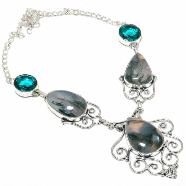 Посеребренные модные ожерелья и кулоны Agate