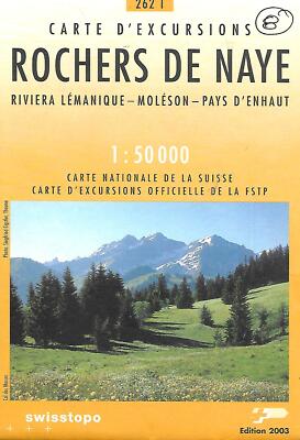 Map of Rochers de Naye, Riviera Lemaniqu, Switzerland, by Swiss Wanderkarte 262T
