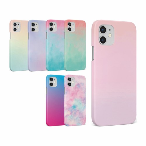 CASE FOR IPHONE 15 14 13 12 11 SE 8 PRO MAX HARD PHONE COVER RAINBOW MARBLE - Picture 1 of 9