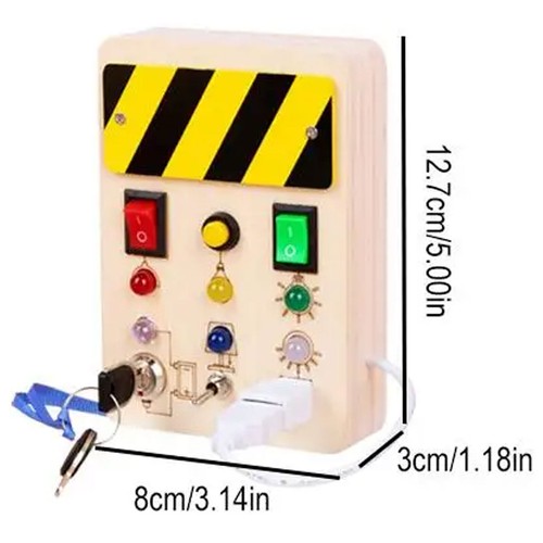 Montessori LED Busy Board for Toddlers,Wooden Busy Board Sensory Toys Toddlers - Picture 19 of 21