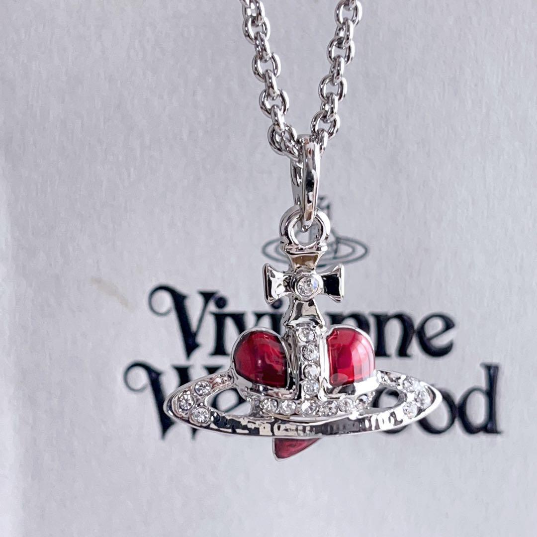 Vivienne Westwood Diamante Heart Necklace Earrings Set Red Vivienne Westwood Diamante Heart Necklace Earrings Set Red