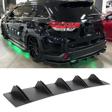 For Toyota Highlande Rear Diffuser 10 Fins Bumper Lip Splitter Spoiler Body Kits