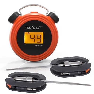 Smart Bluetooth BBQ Grill Thermometer - Digital Display, Stainless Dual Probe...