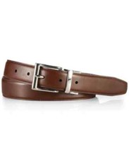 POLO RALPH LAUREN Men's Accessories, Douglas Leather Belt In Brown/silver
