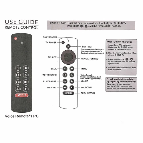 New Replace For NVIDIA Shield Voice TV Remote Control Dreaming Box P3700 2019 - Picture 4 of 5