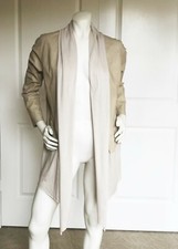 Nwot Raw + Femme Beige Goat Leather / Wool Blen Drapery Jacket Size: 42 / S
