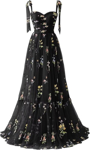 Para mujeres Vestido de fiesta formal de noche de hadas con bordado de flores de tul - Imagen 16 de 97