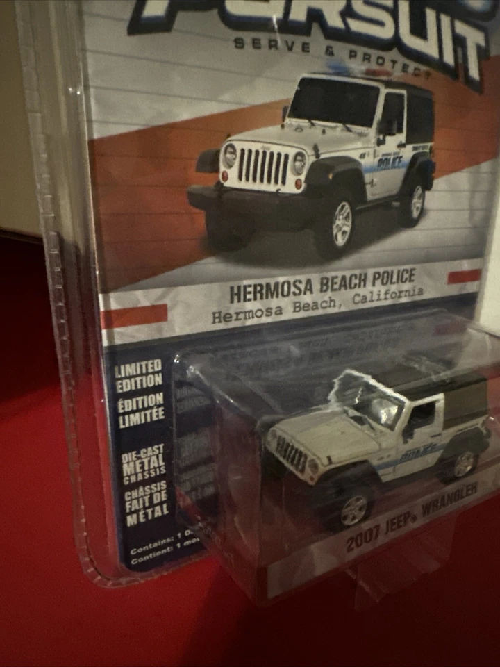 Greenlight Hot Pursuit Hermosa Beach CA Police 2007 Jeep Wrangler - Image 3 of 4