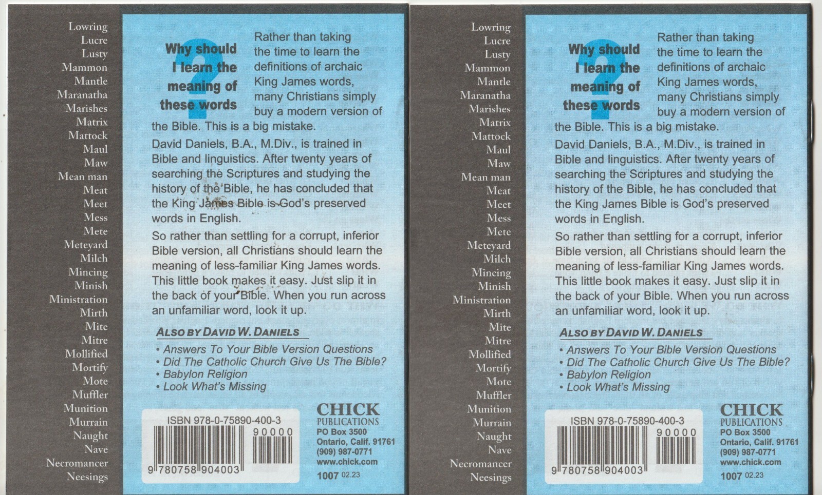 The King James Bible Companion, David W. Daniels 2 Copies, Ships free from OKC