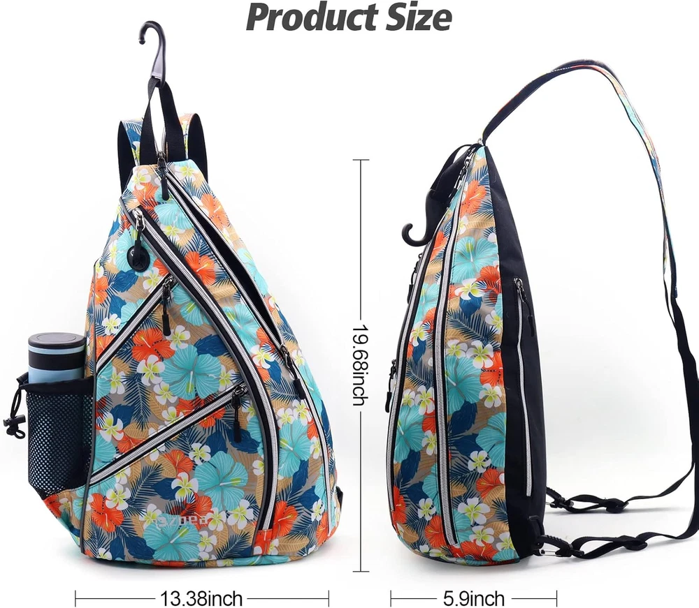 Pickleball Bag, Sport Pickleball Sling Bag for Women Man, Adjustable Pickleball