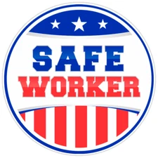 Safe Worker Patriotic American Flag Bumper Sticker Military Vinyl Decal 5"