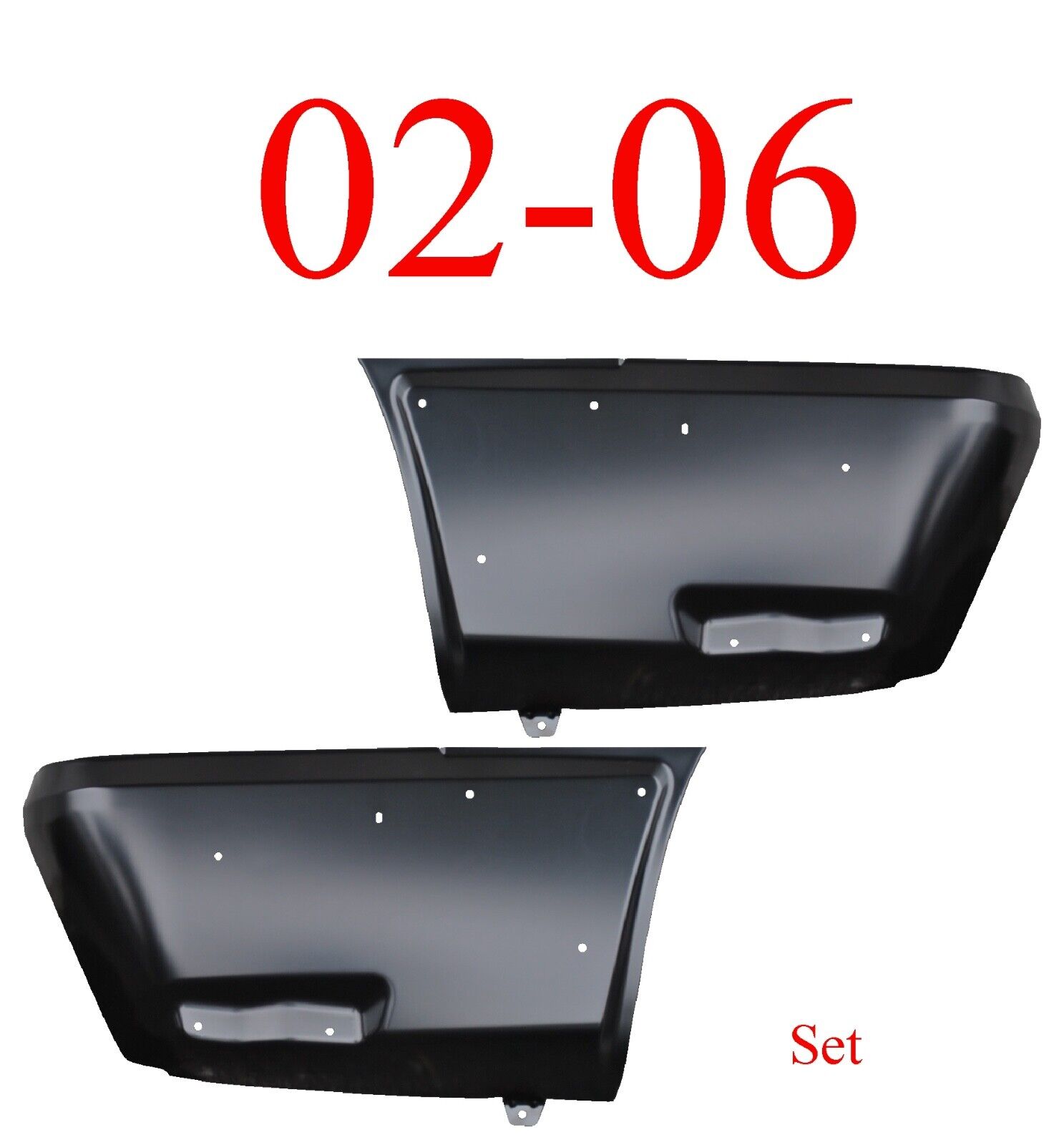 With Cladding 02 06 Set Of Rear Lower Quarter Panels, Chevy Aval