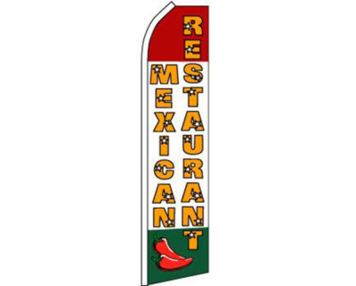 Pack of 2 Mexican Restaurant Red / White / Green  Swooper Super Feather Flag
